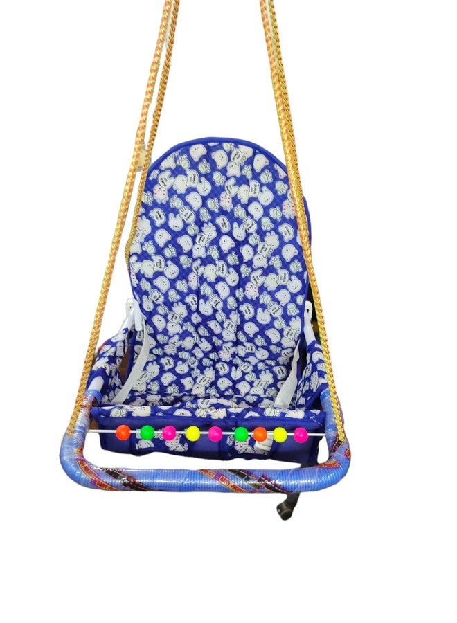 Maanit Cotton Swing Chair Folding and Washable, 1-5 Years with Safety Belt,Swing for Kids Indoor and Outdoor Jhula for Babies,Baby Hanging Swing Jula (Nevy Blue) - Image 1
